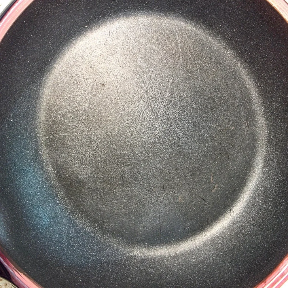 Visions Corning Skillet Cranberry Glass‎ Non-Stick Frying Pan USA 10 Inch Good